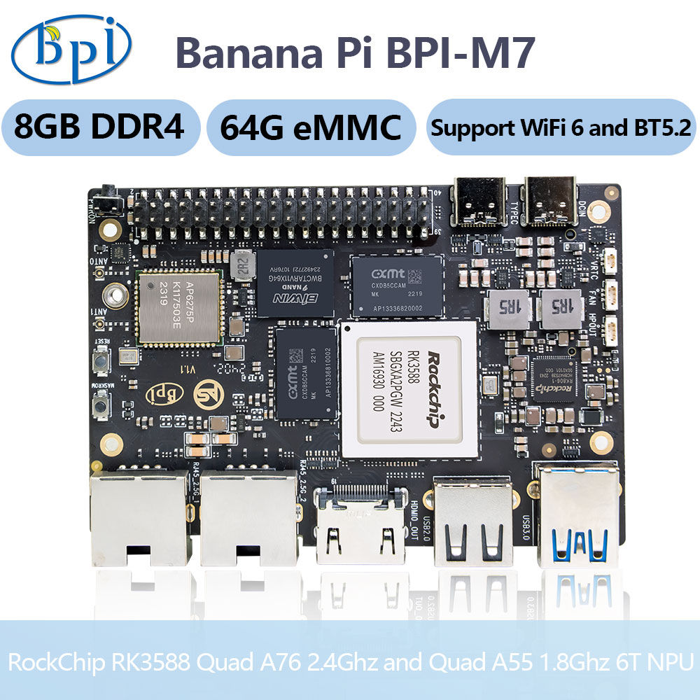 Banana Pi BPI-M7 RockChip RK35 - огляд і ціна Banana Pi Bpi M7 Rk3588